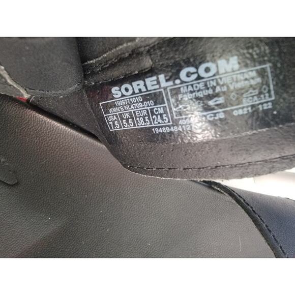 Sorel Sandals Womens SZ 7.5 Roaming Lace Leather Black Punch Pink - Picture 9 of 9